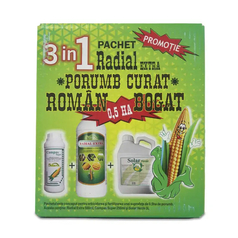Pachet Radial Extra erbicid porumb si ingrasamant foliar Solar Verde