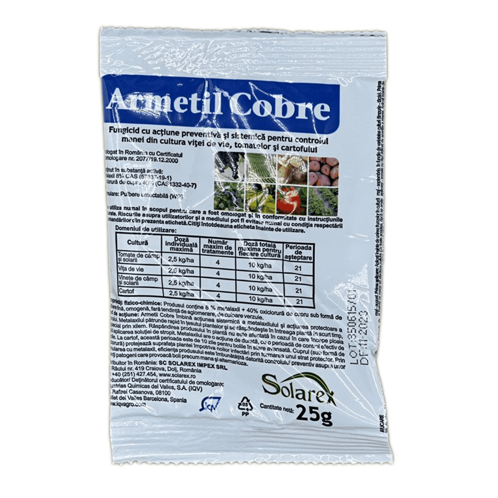 FUNGICID Armetil Cobre Sistemic si de contact pentru mana