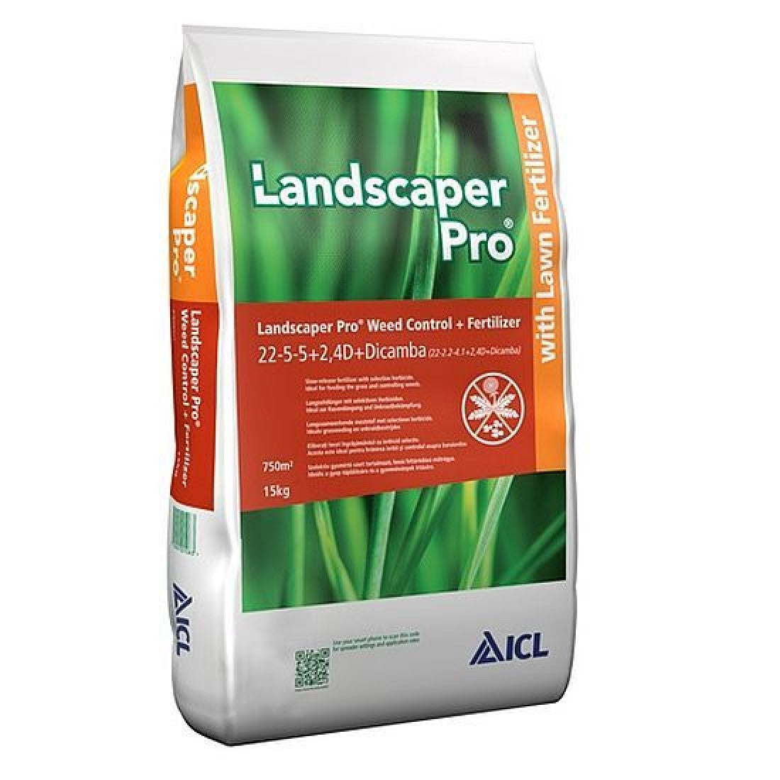 Landscaper Pro Weed Control + Fertilizer 22-5-5 + 2,4-D + Dicamba, 15 kg