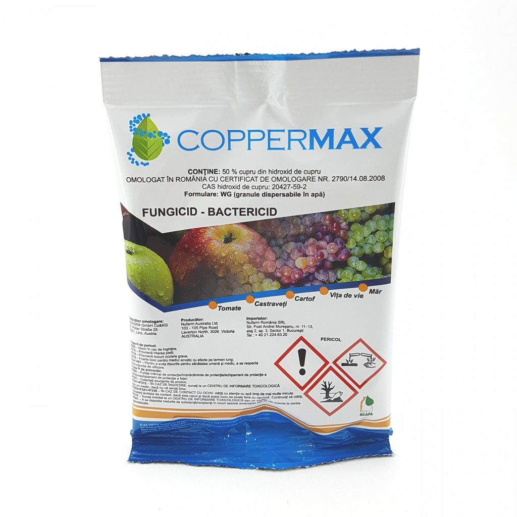 FUNGICID Coppermax pentru combaterea bolilor la Cartof, Castraveti, Tomate, Var si Vita de vie.
