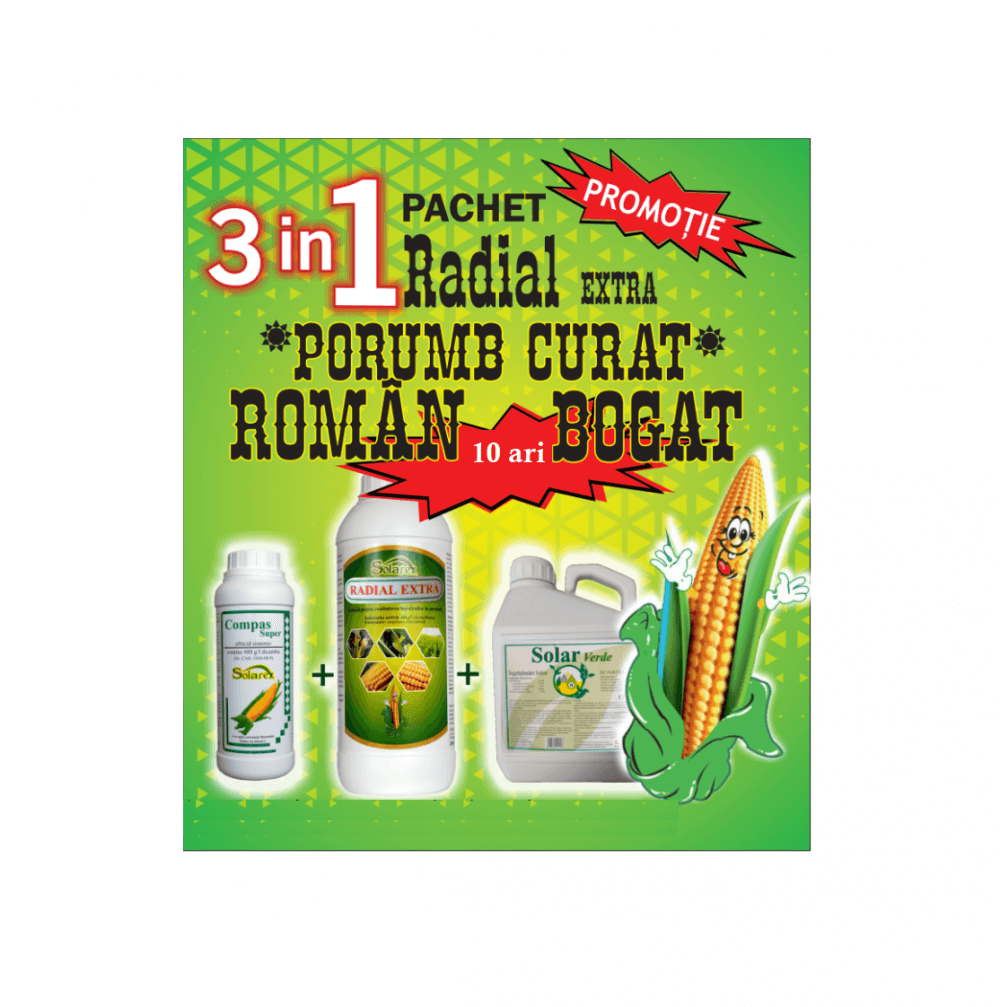 Pachet Radial Extra (Erbicid + Foliar) - Porumb 4-6 Frunze (Soluție 3 în 1)