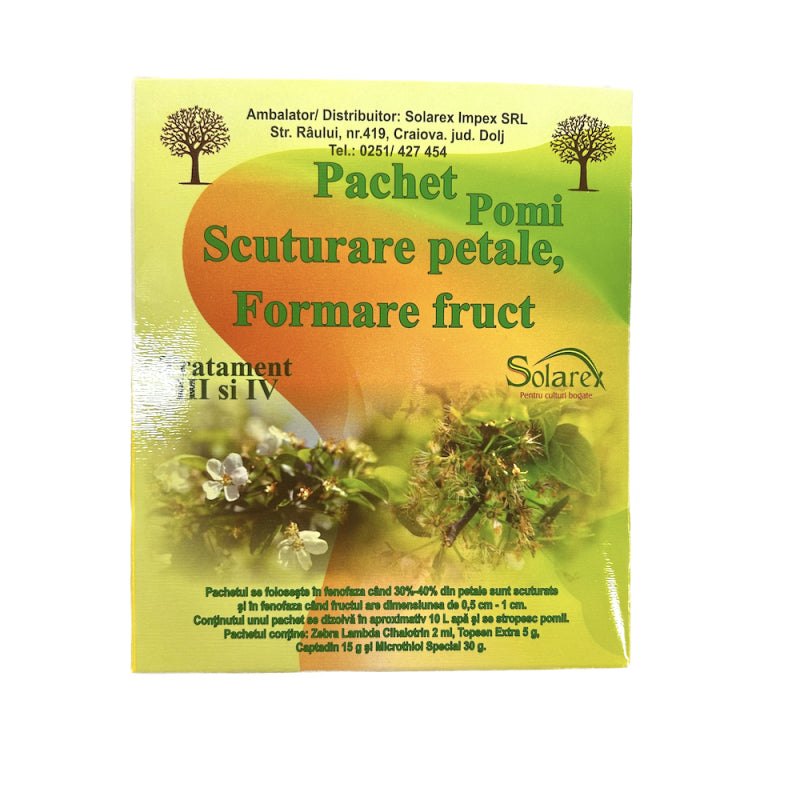 Pachet tratament pomi scuturarea petalelor 10L Zebra Topsen Captadin