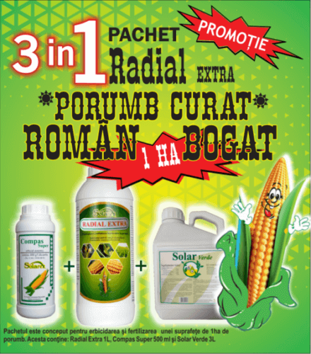 Pachet Radial Extra (Erbicid + Foliar) - Porumb 4-6 Frunze (Soluție 3 în 1)